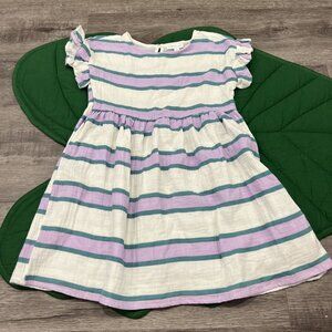 Grayson Mini 5T  Purple Striped Gauze Cotton Dress